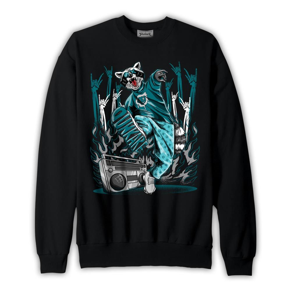 Sweatshirt To match Oxidized Green 4s Sweatshirt - Hip Hop Raccoon Graphic