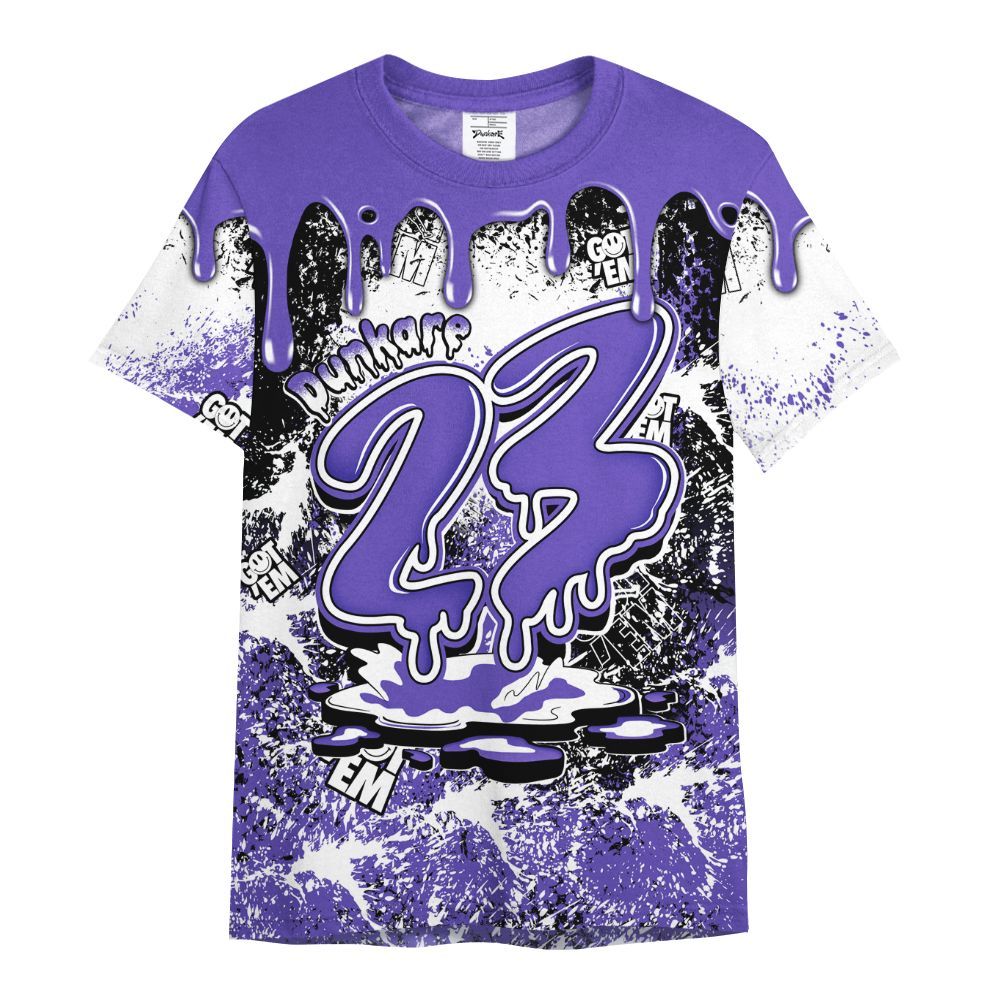Shirt To Match Field Purple 12s - Dripping 23 Drip All Over Print