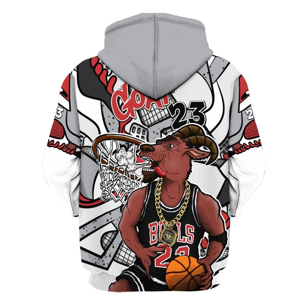 Hoodie To Match White Cement 4s - Number 23 Style 4s All Over Print