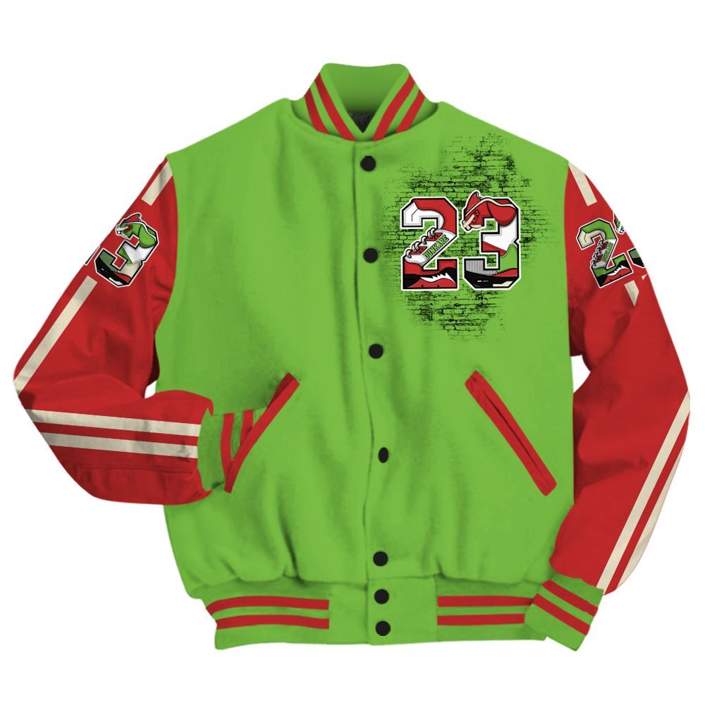 Varsity Jacket To Match Air Max Waffle SP Action Green - Custom Name Number 23 5s All Over Print