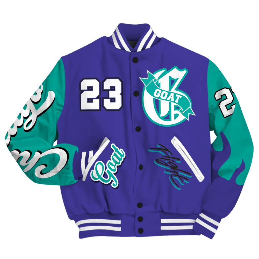Varsity Jacket To Match Retro Grape 5s - The G.O.A.T Streetwear All Over Print