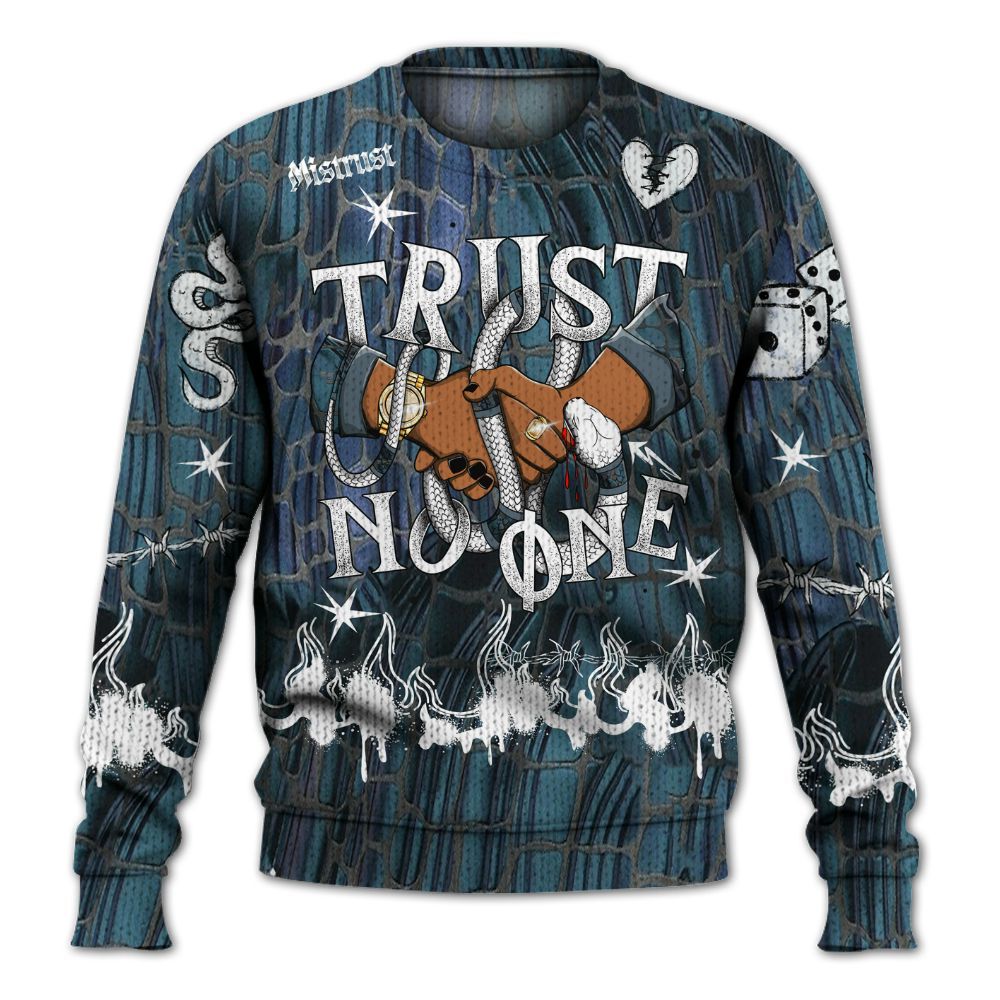 Knitted Sweater To Match Air Foamposite Kazuya Mishima - Trust No One Snake-Bite Doodle Crayon