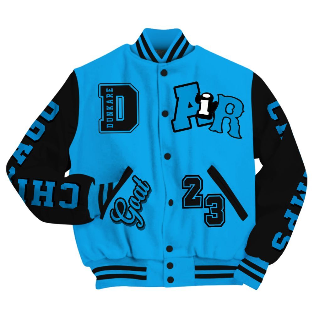 Varsity Jacket To Match Black University Blue 2022 13s - AIR Number 23 GOAT All Over Print