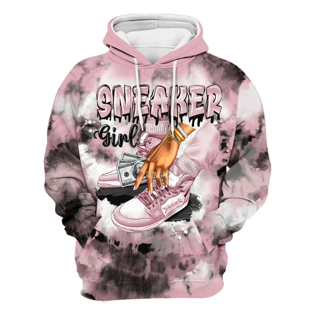 Hoodie To Match Air Max DN Pink Foam - SNEAKER Girl Money Drip Tie Dye All Over Print