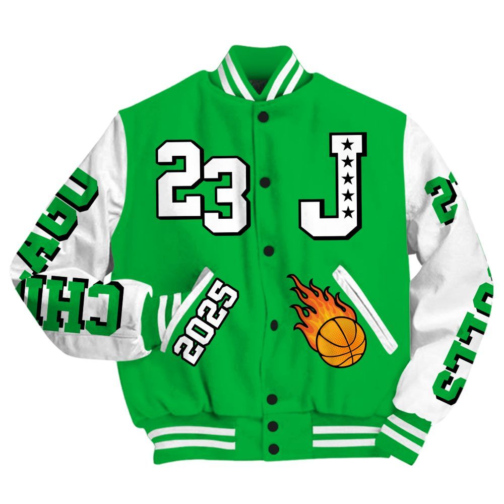 Varsity Jacket To Match Lucky Green 5s - Chicago 23 Basketball All Over Print