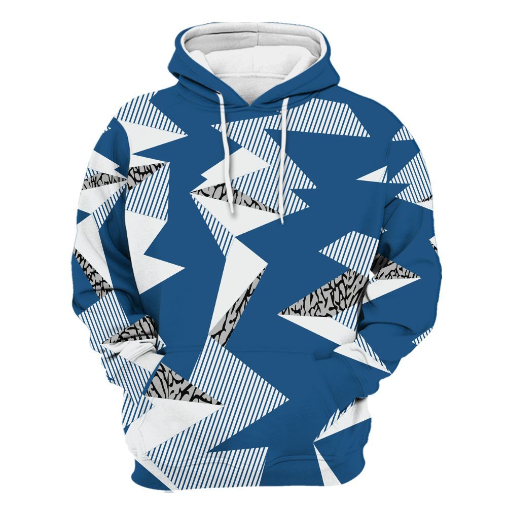 Hoodie To Match Wizards 3s - Geometric Camouflage Pattern All Over Print