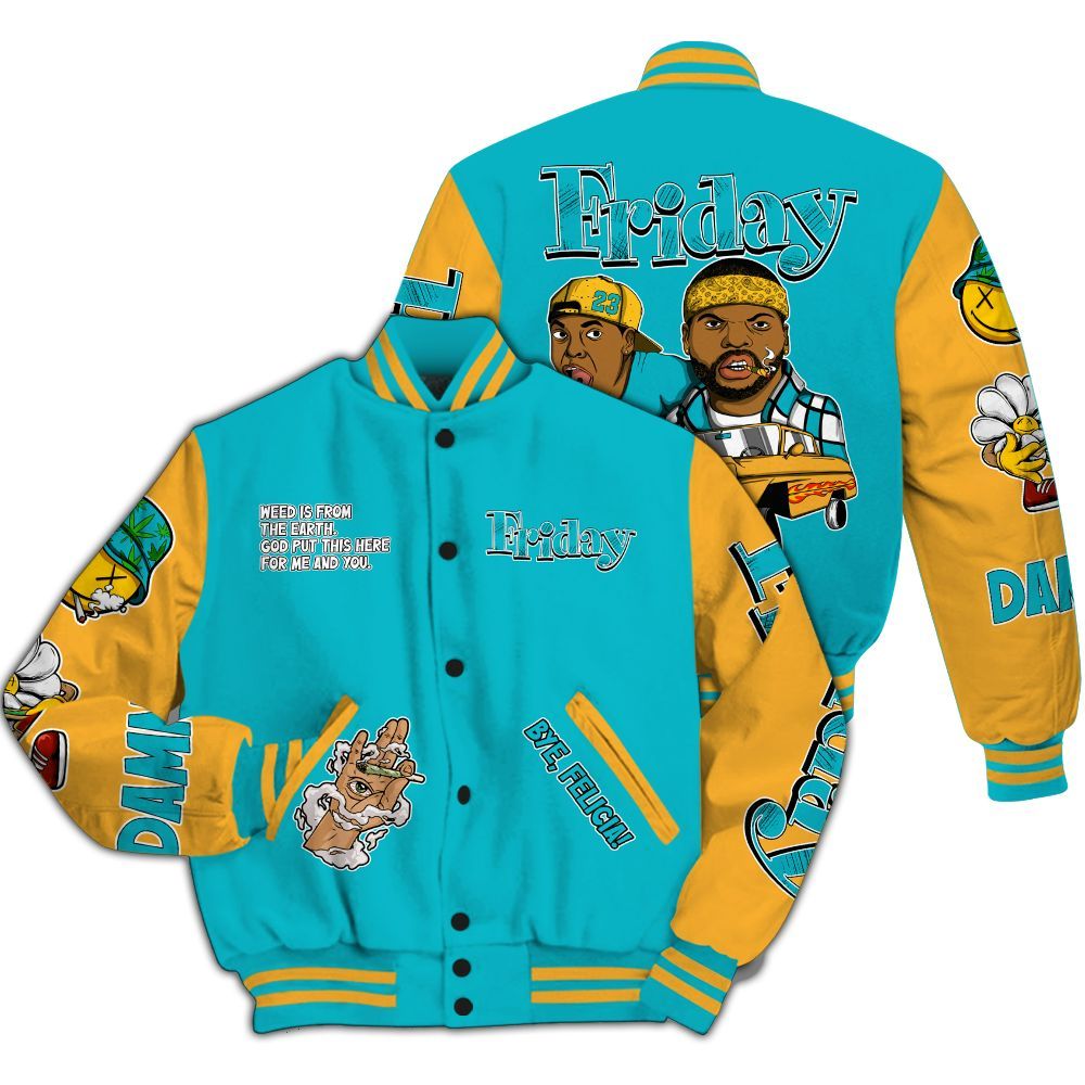 Varsity Jacket To Match Retro Aqua 5s - Friday Sneaker Stress Style All Over Print