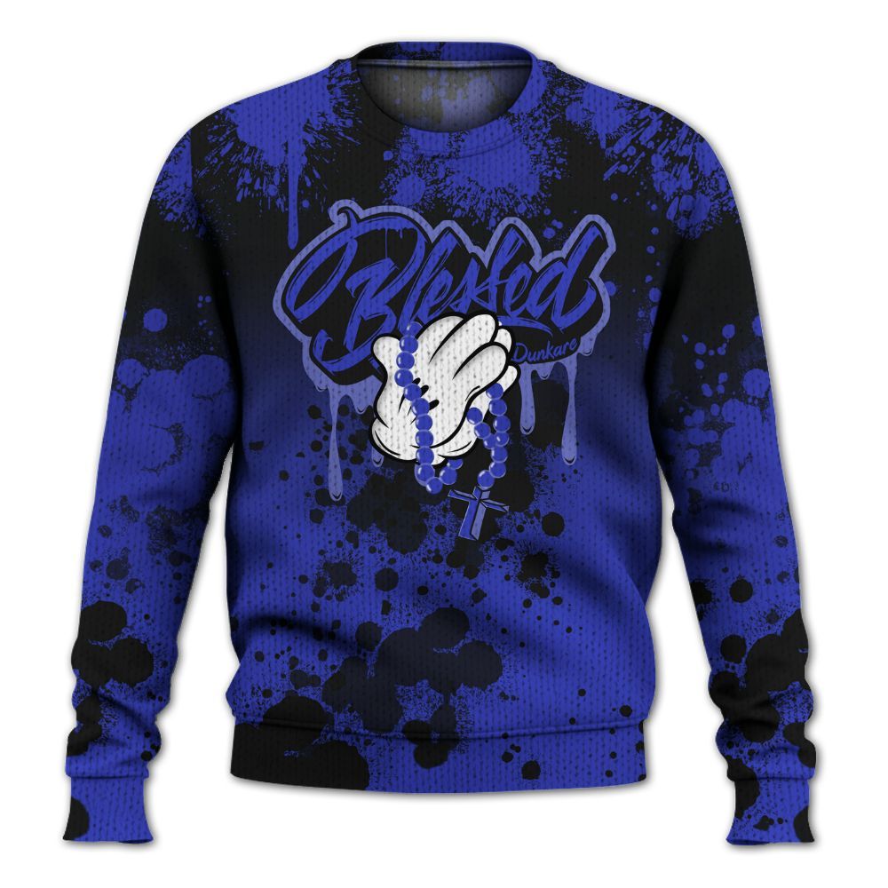 Knitted Sweater To Match Retro Black Concord 12s - God Blessed Ink Drip