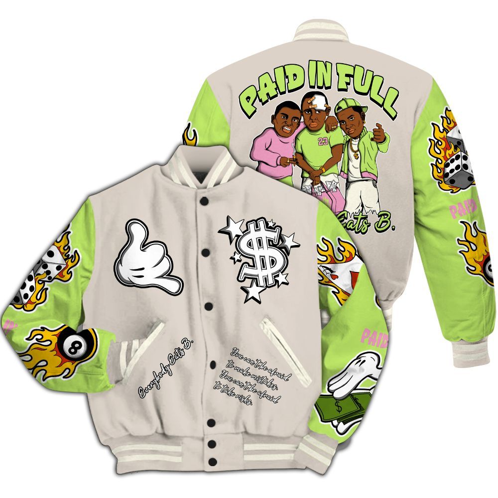 Varsity Jacket To Match Jack Black Night Silver - Everybody Paid In Full Graphic All Over Print