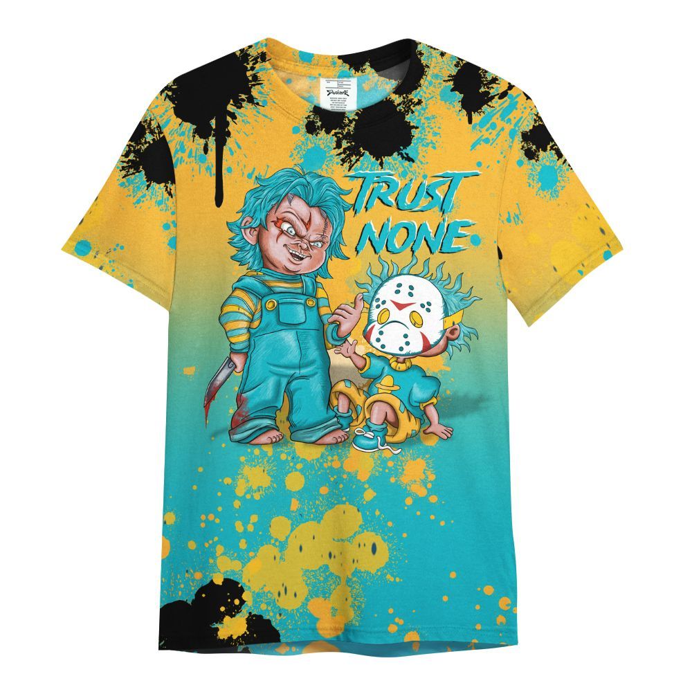 Shirt To Match Retro Aqua 5s - Trust No One Scary All Over Print