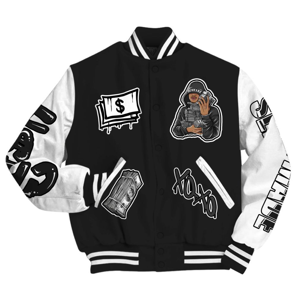 Varsity Jacket To Match Black Cat NET 4s - Selfmade Unique All Over Print