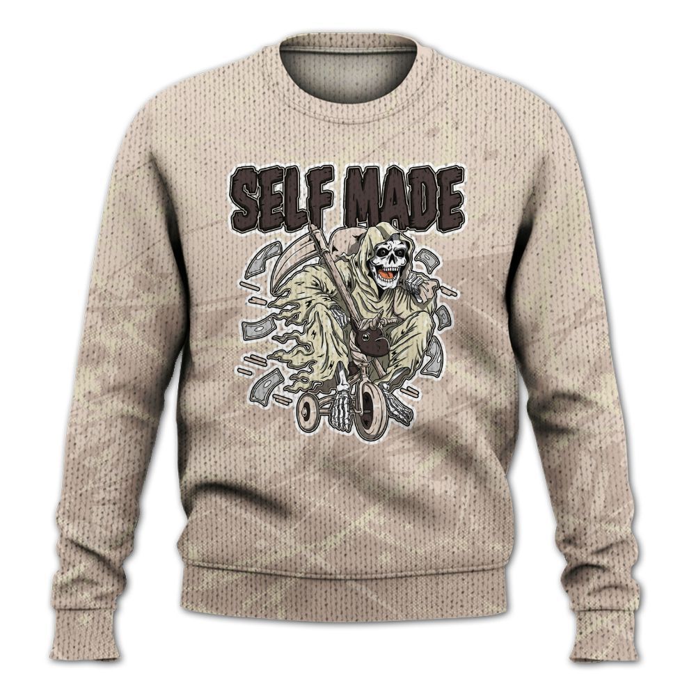 Knitted Sweater To Match A Ma Maniere X Fossil Stone 4s - Self Make Skeleton Profound