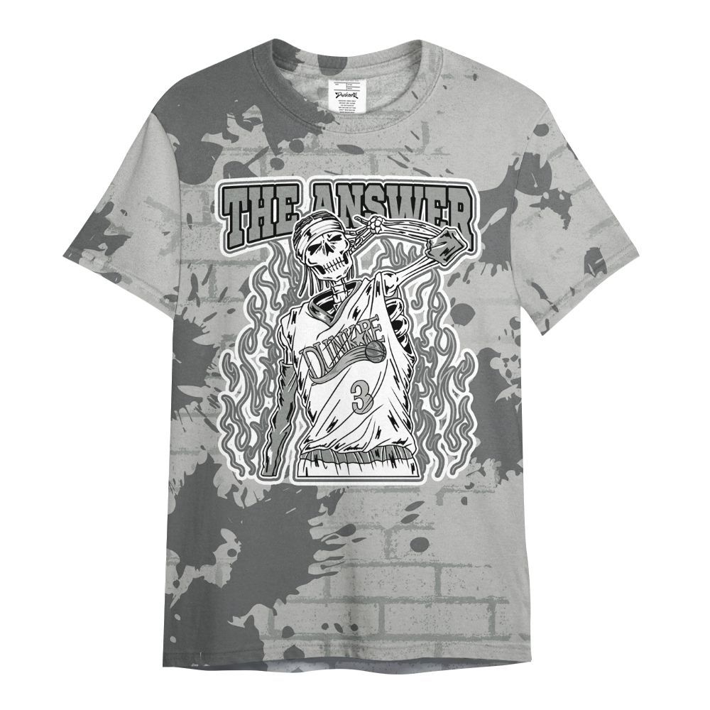 Shirt To Match Retro Wet Cement 4s - Allen Answer Skeleton Brick All Over Print