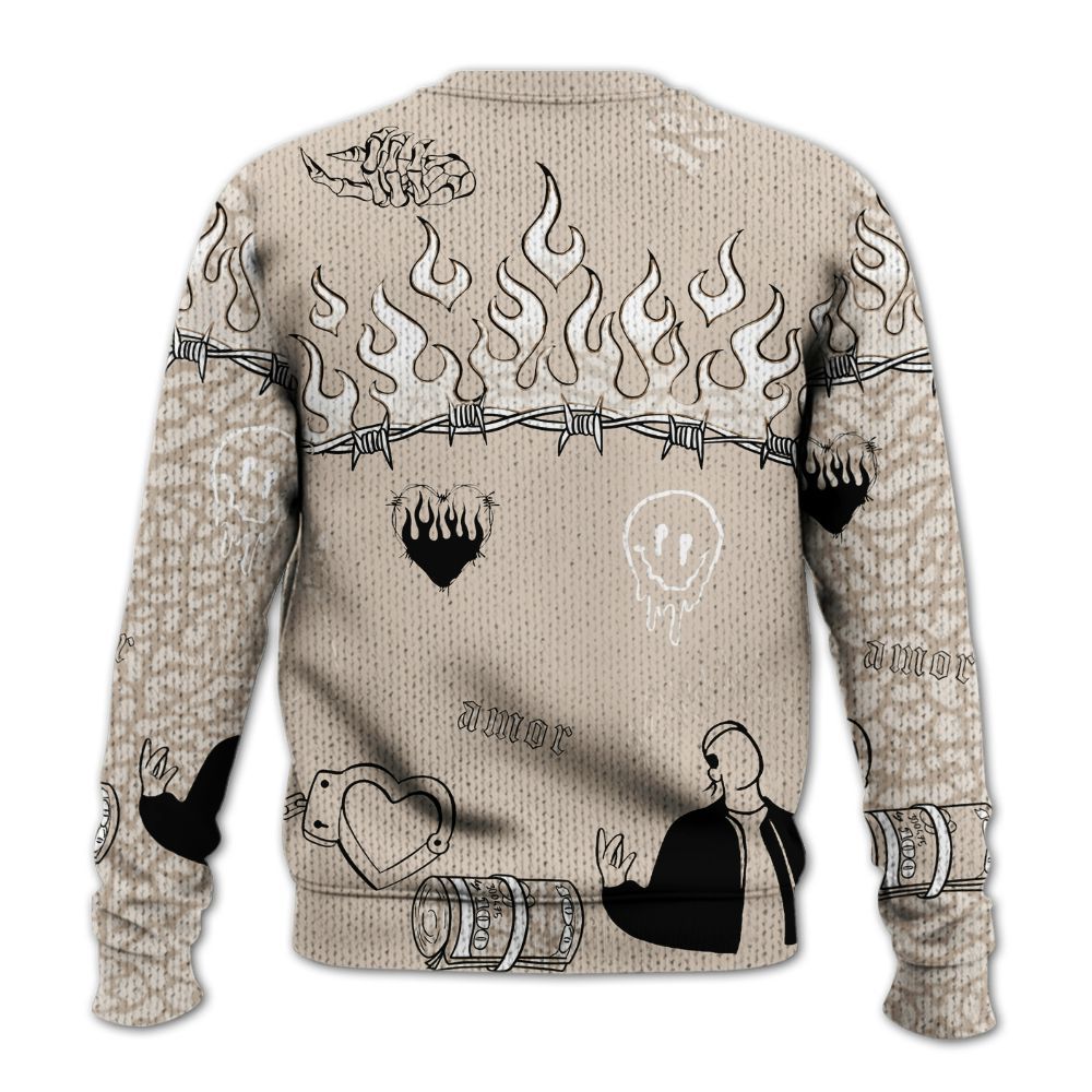 Sweater To Match Desert Sand 3s - Snake Trust No One Graphic