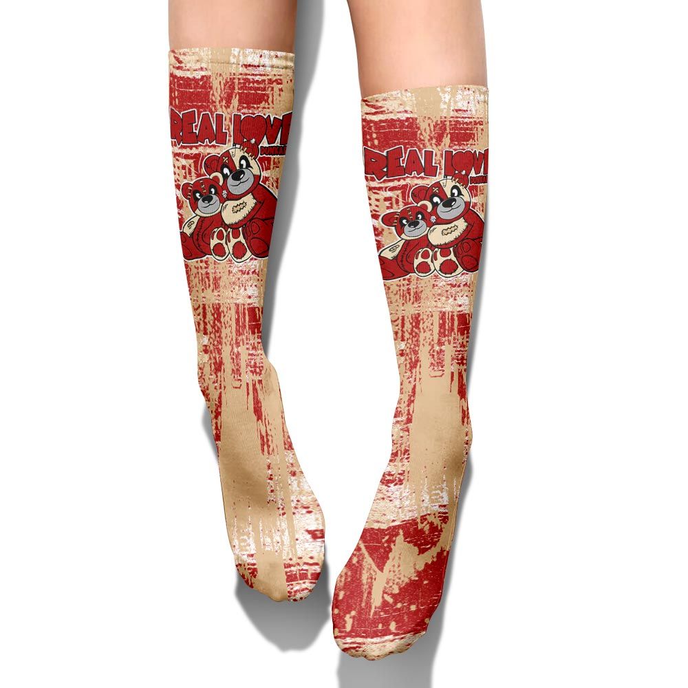 Sock To Match Dunk Low Strawberry Waffle - Sincere Fondness Bear Graphic Unisex