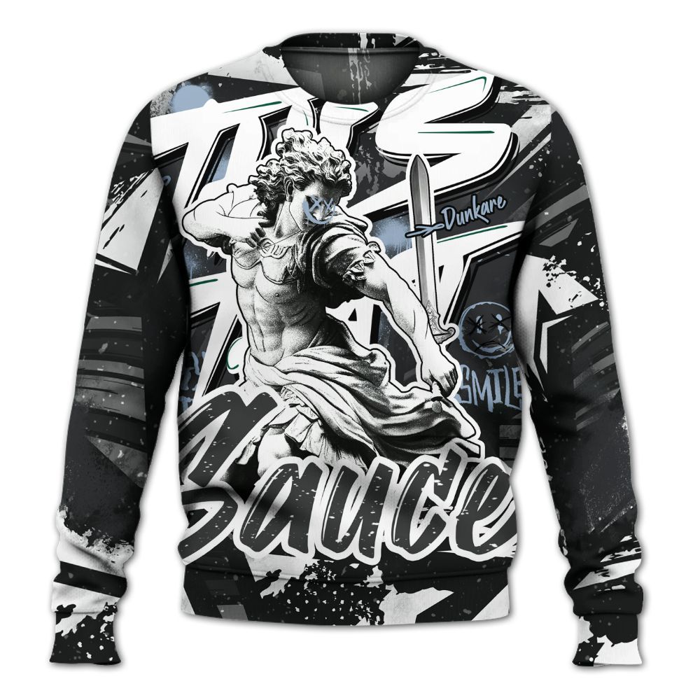 Sweatshirt To Match Reverse Black White 6s - This That Sauce Retro All Over Print