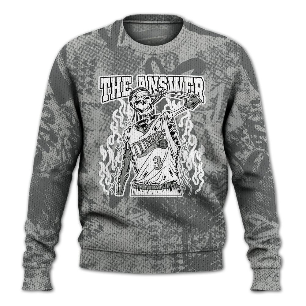 Knitted Sweater To Match Retro Wet Cement 4s - Allen Answer Skeleton Heart