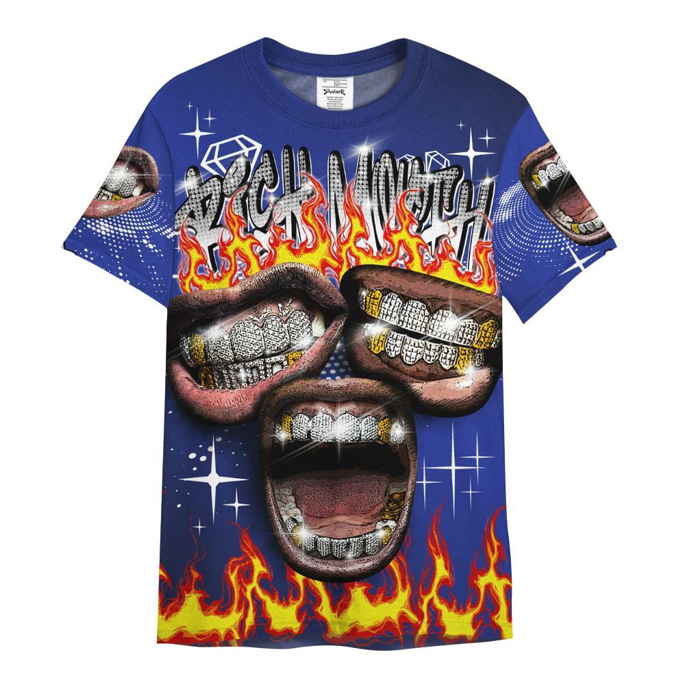 Shirt To Match Air Max Plus Black Racer Blue - Rich Mouth Fire Rap Retro 90s All Over Print