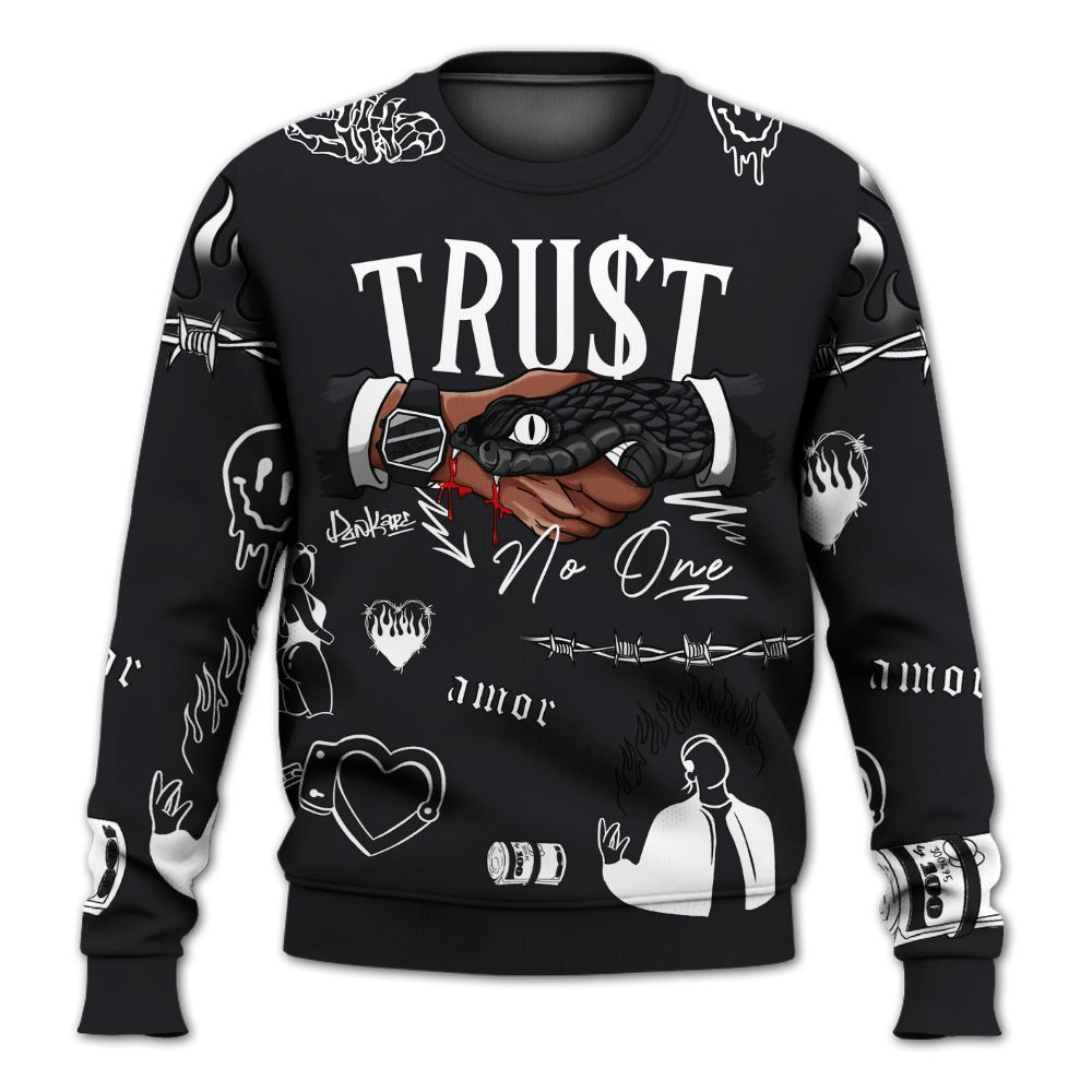 Sweatshirt To Match White Thunder 4s - Snake Trust No One All Over Print