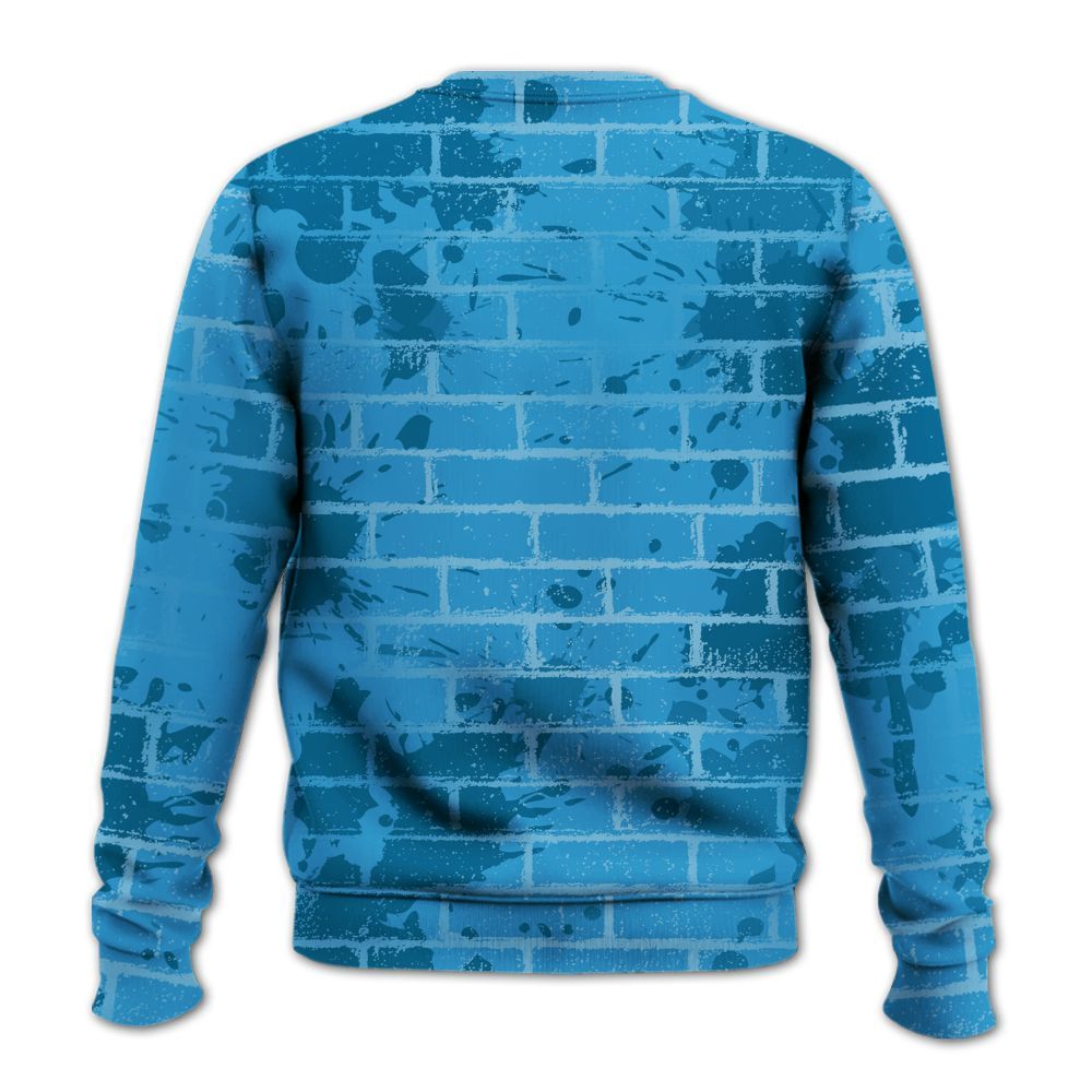 Sweatshirt To Match Powder Blue 9s - Allen Answer Skeleton Brick All Over Print
