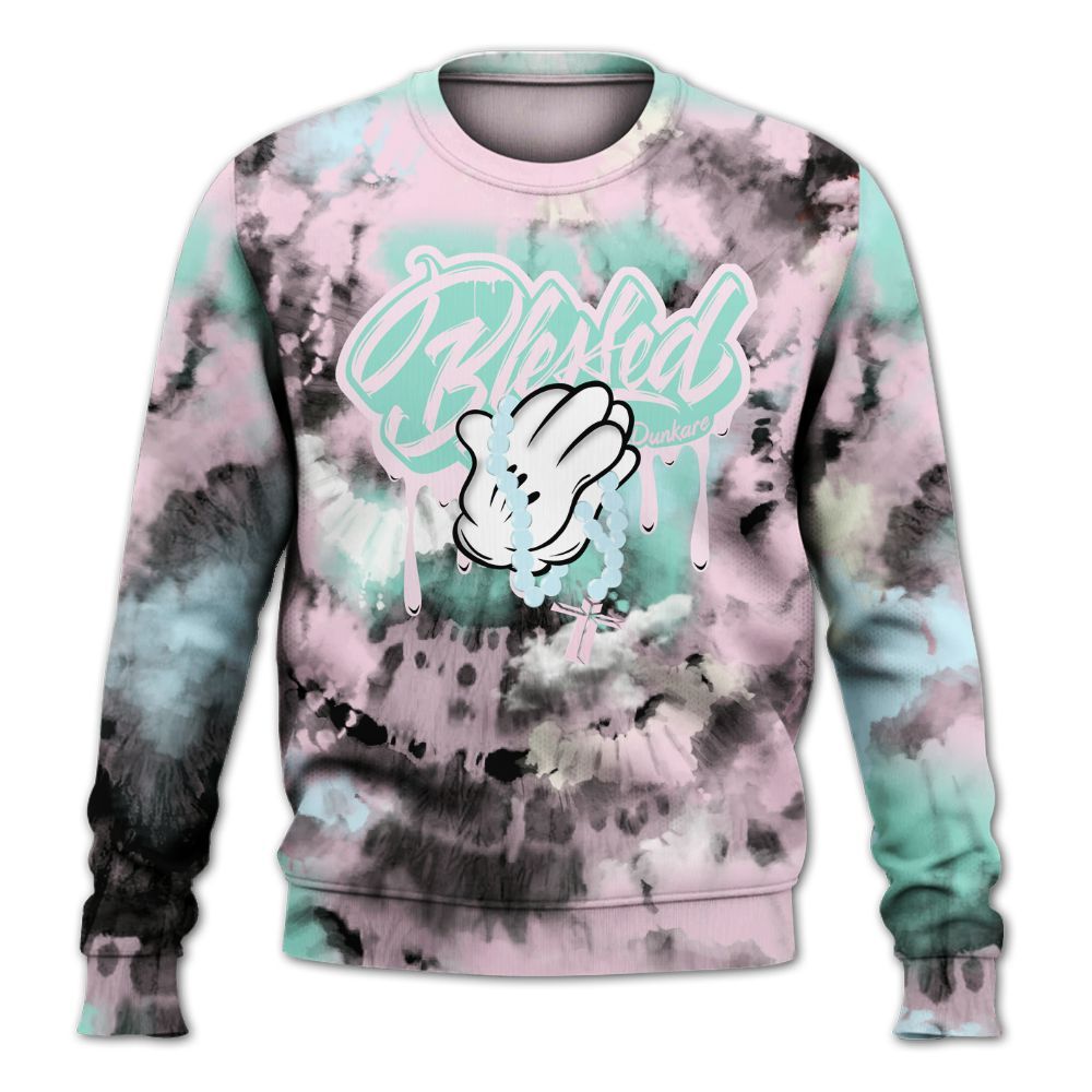 Sweatshirt To Match Retro Easter 5s - God Blessed Tie Dye All Over Print