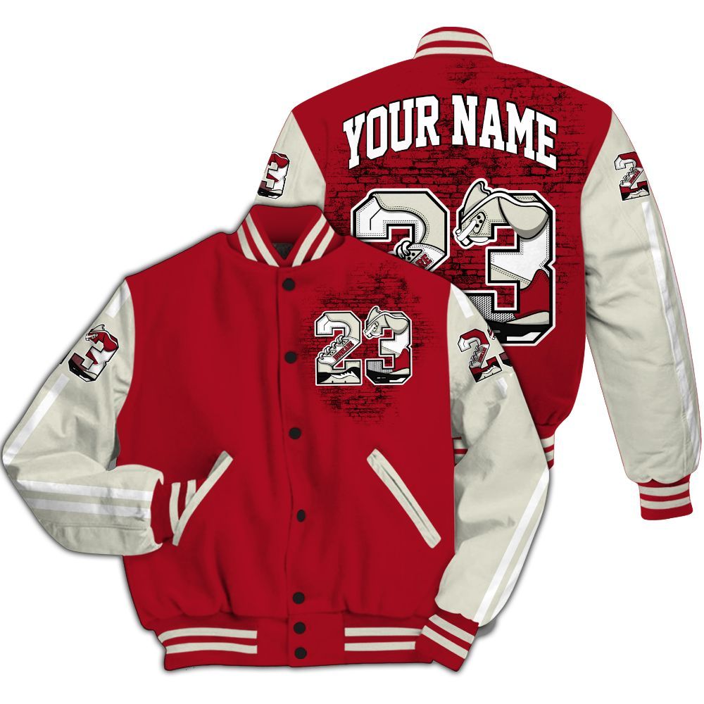 Varsity Jacket To Match 2025 High OG Cinnabar 1s - Custom Name Number 23 5s All Over Print