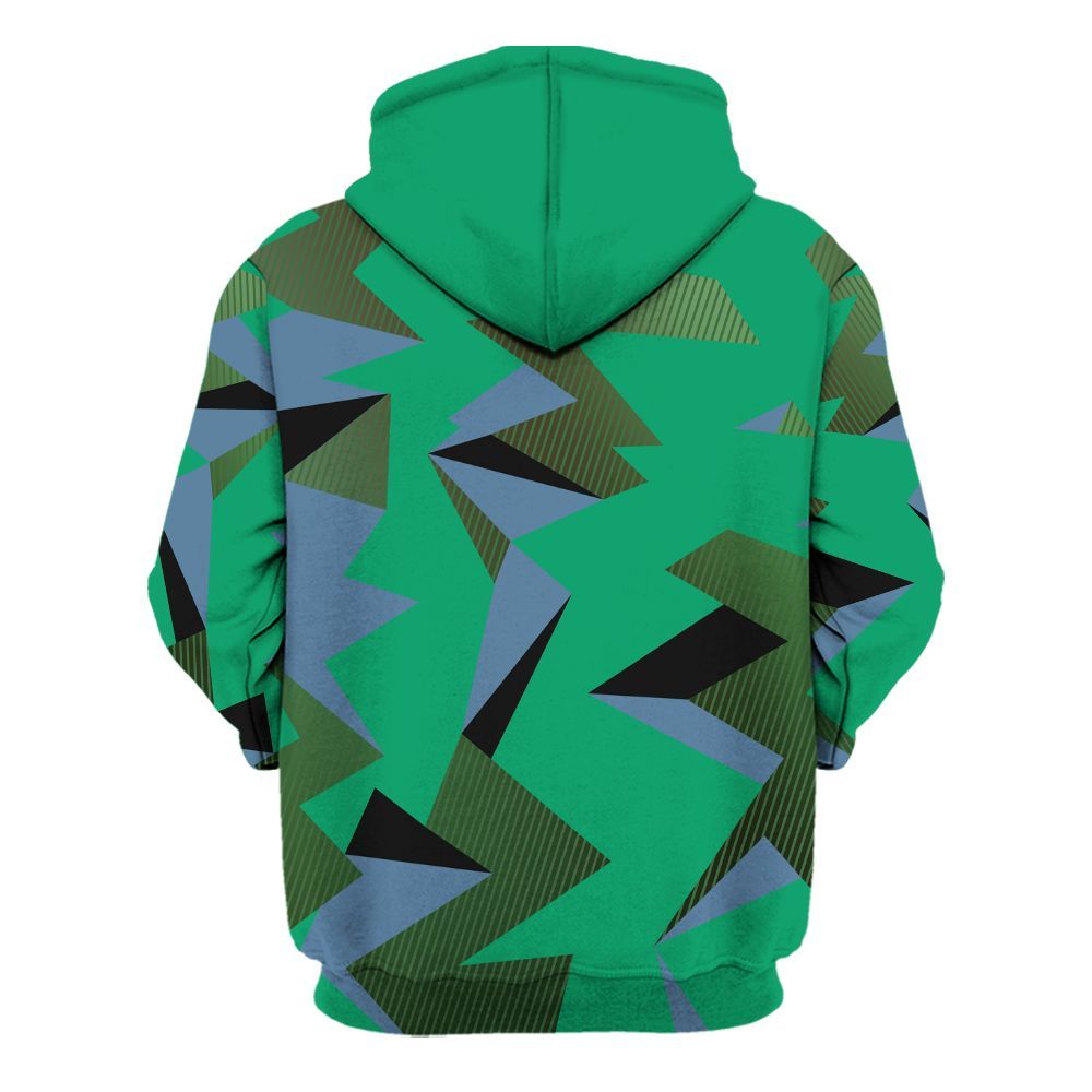 Hoodie To Match Foamposite Pro Pine Green 2025 - Geometric Camouflage Pattern All Over Print
