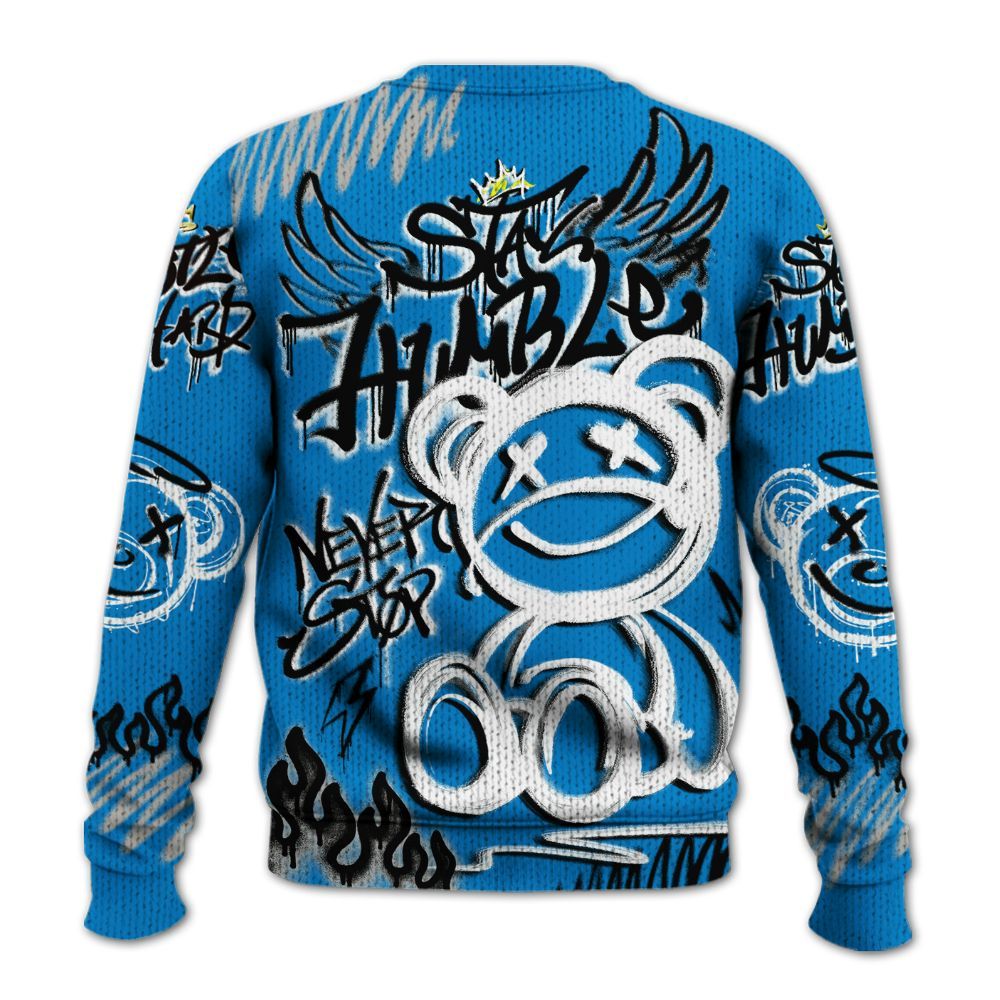 Knitted Sweater To Match Industrial Blue 4s - Humble Drip Streetwear Graffity