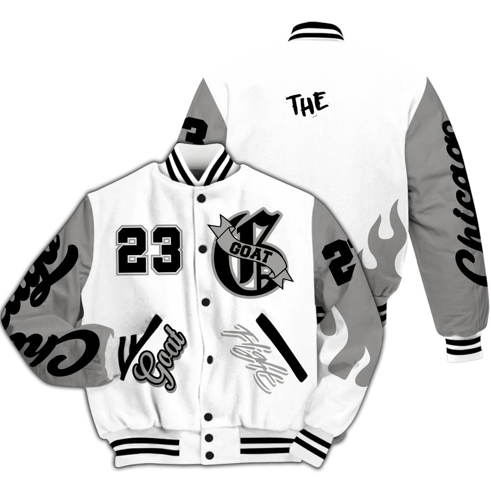 Varsity Jacket To Match OG Steel Grey 10s - The G.O.A.T Streetwear All Over Print