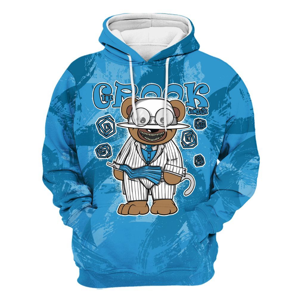 Hoodie To Match Powder Blue 9s - Swindler Bear Circle Slpash All Over Print