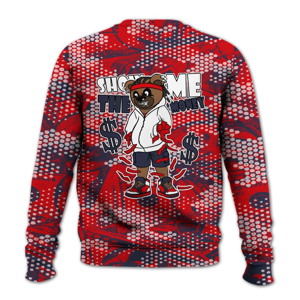 Sweatshirt To Match Low OG Howard Bison 1s - Show Me Bear Banknotes Art All Over Print