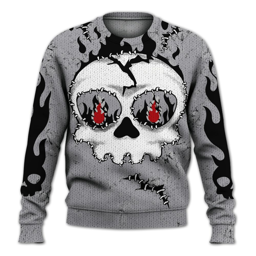 Knitted Sweater To Match Cement Grey 3s - Cracked Skull Stitches