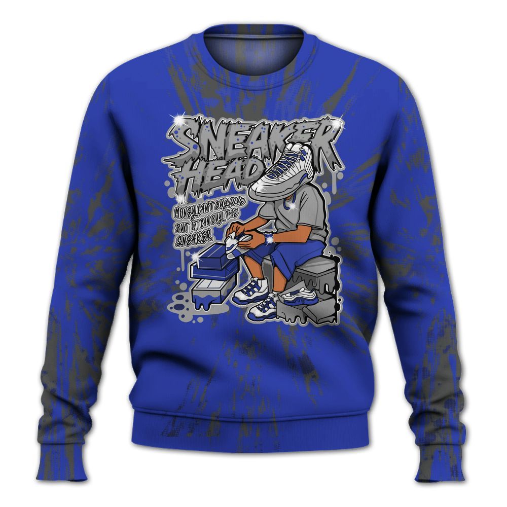 Sweatshirt To Match Air Max Plus Black Racer Blue - Sneakers Headache Graphic Luxury All Over Print