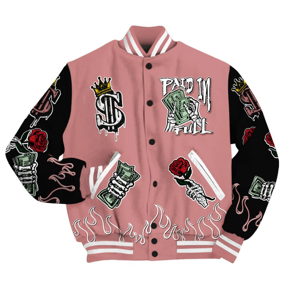 Varsity Jacket To Match Low OG Rust Pink 1s - Fire Everybody Paid In All Over Print