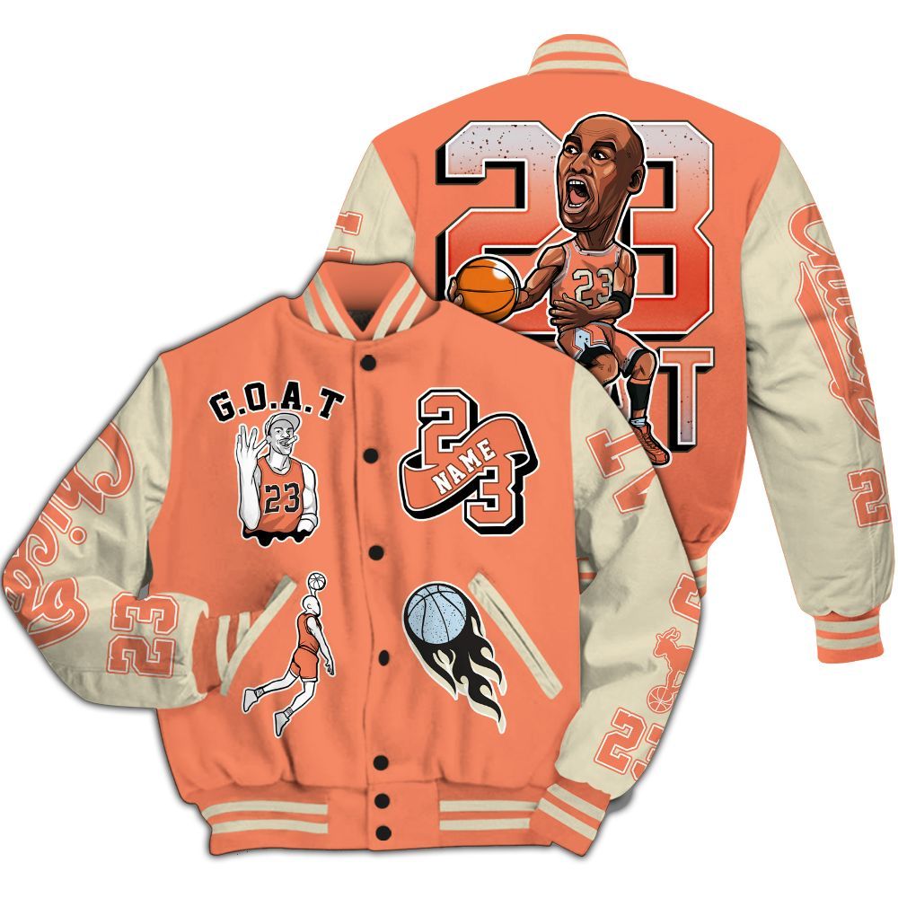 Varsity Jacket To Match DJ Khaled Crimson Bliss 5s - Legend GOAT Basketball Varsity Jacket Graphic Custom Name All Over Print