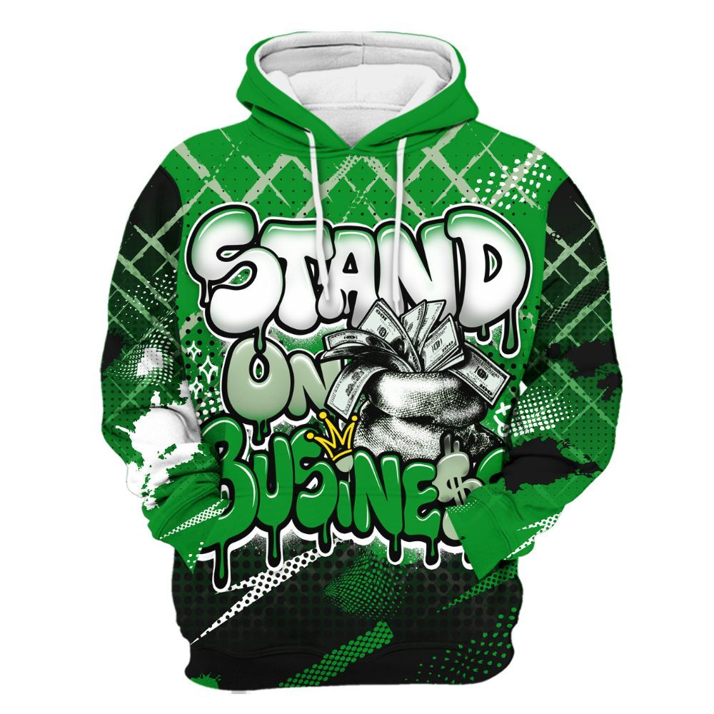 Hoodie To Match Green Spark CJ1 T-Rex - Halftone Stand Business Dripping All Over Print