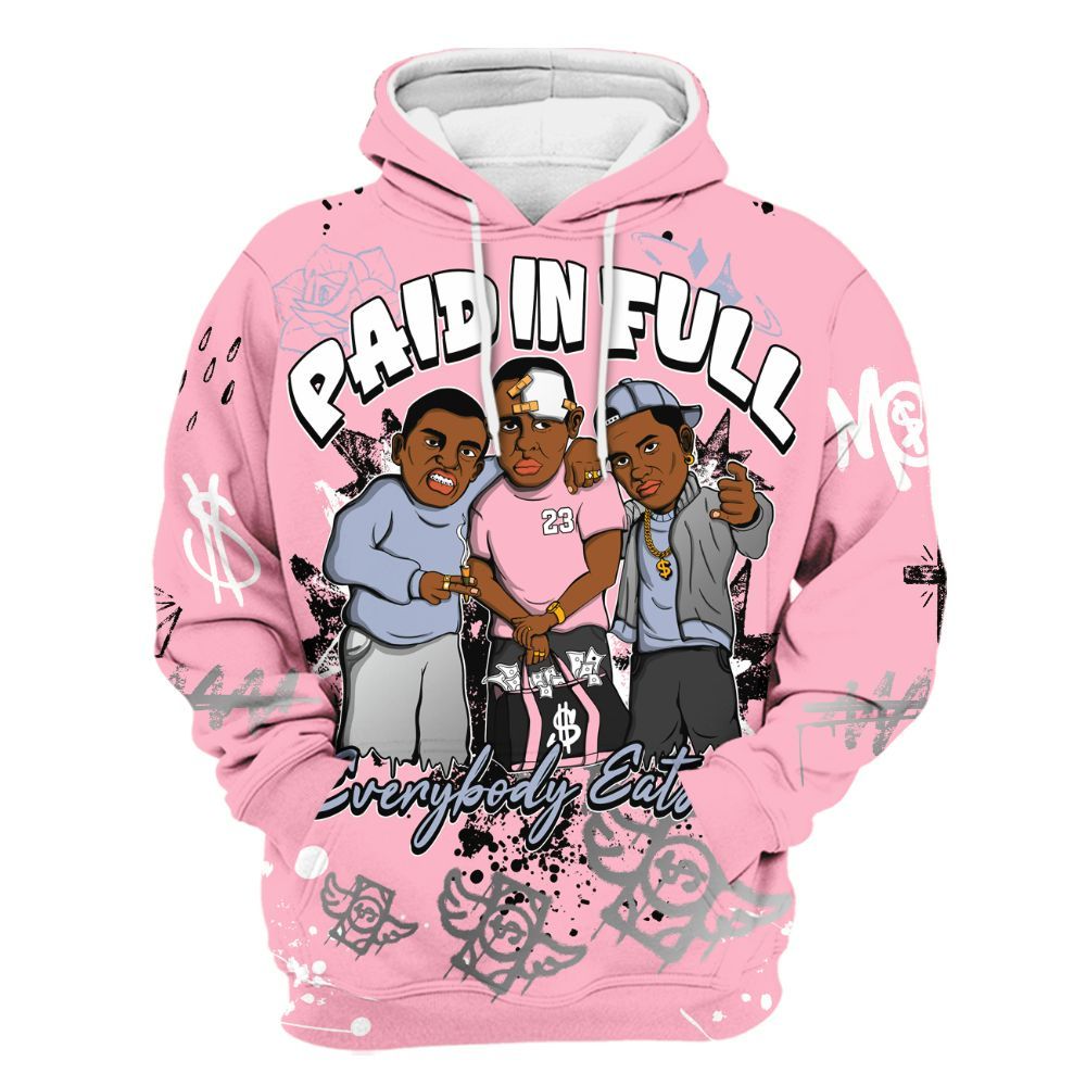 Hoodie To Match Retro 35th Anniversary 5s - Everybody Paid In Full Crayon All Over Print