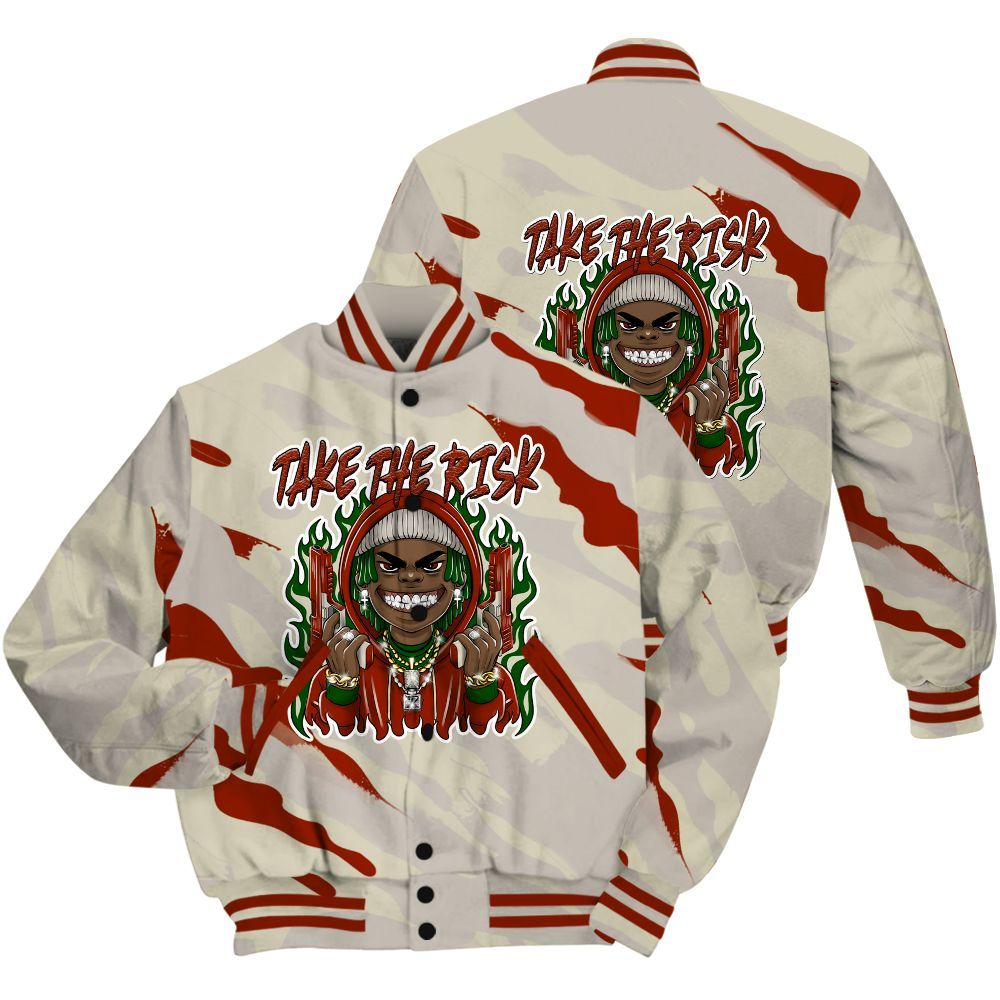 Varsity Jacket To Match El Grito 5s Shirt - Take The Risk Colored All Over Print