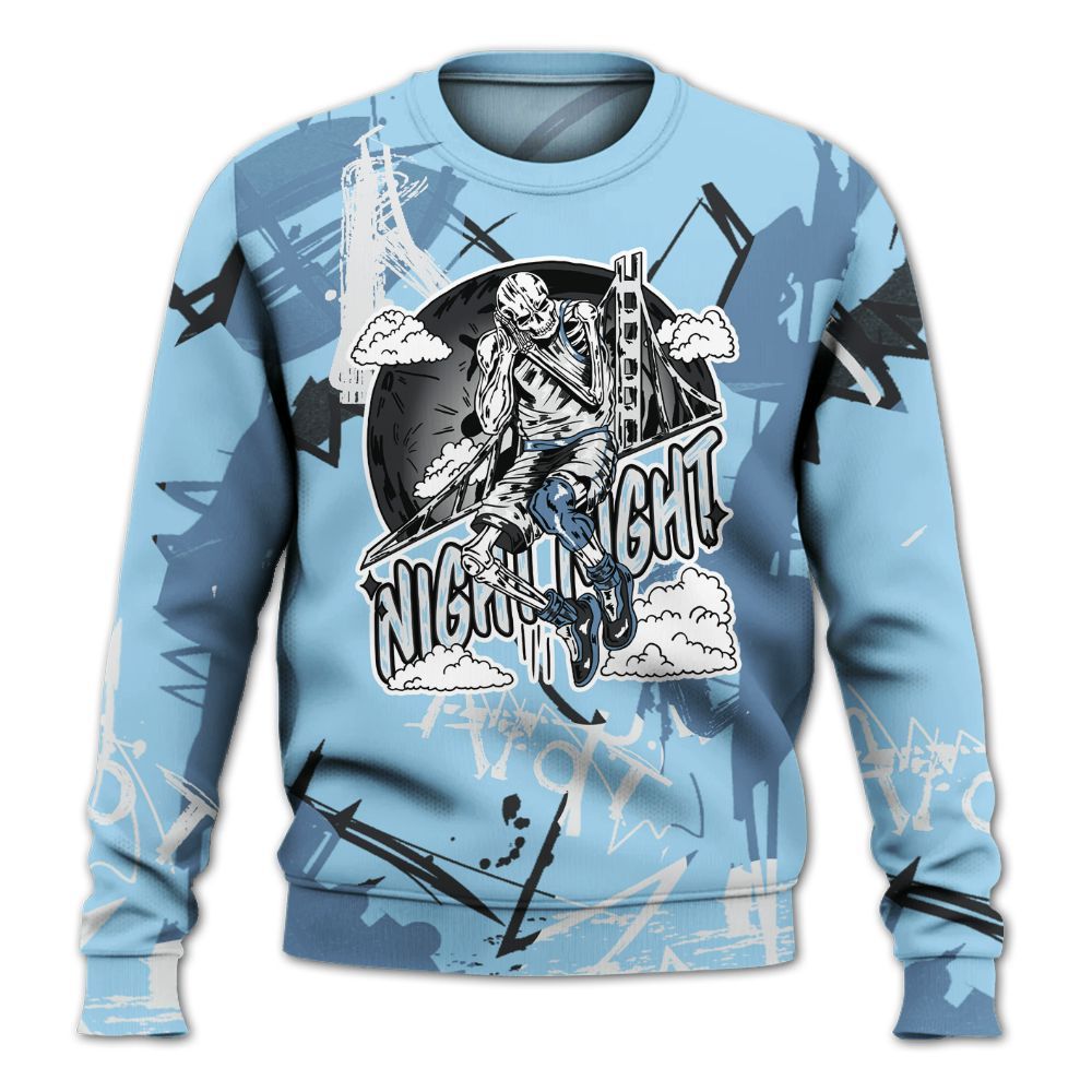 Sweatshirt To Match Legend Blue 11s - Seeya Skeleton Messyz All Over Print