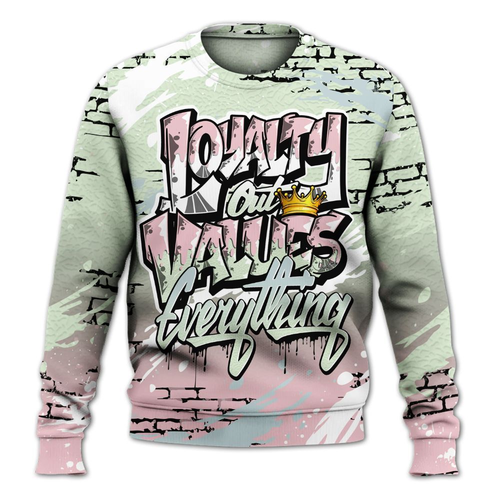 Sweatshirt To Match Spring Is In The Air 3s - Values Of Loyalty Drip All Over Print