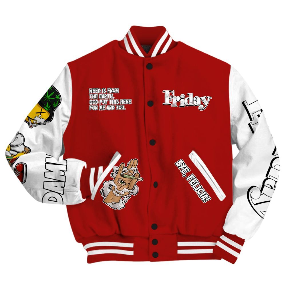 Varsity Jacket To Match High OG Varsity Red 1s Shirt, Friday Sneaker Stress Style All Over Print