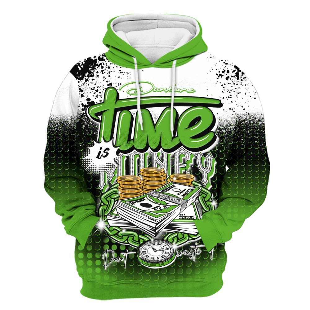Hoodie To Match Air Foamposite One Volt - Halftone Time Is Money All Over Print