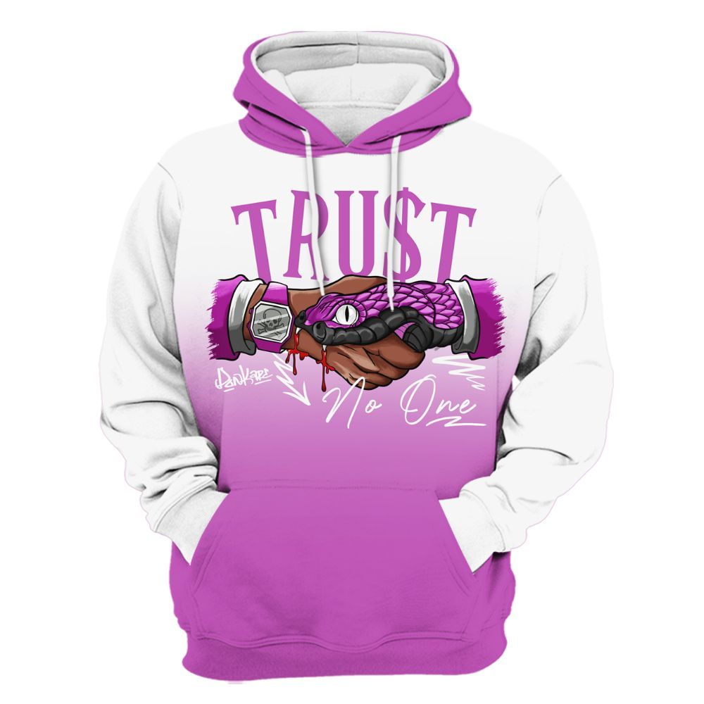Hoodie To Match Hyper Violet 4s - Snake Trust No One Drip All Over Print