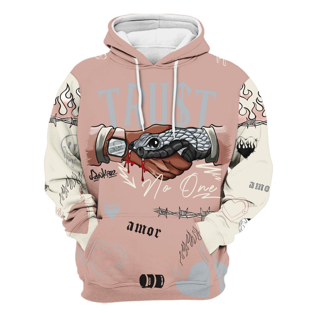 Hoodie To Match Air Force Low 1 Arctic Orange - Snake Trust No One All Over Print