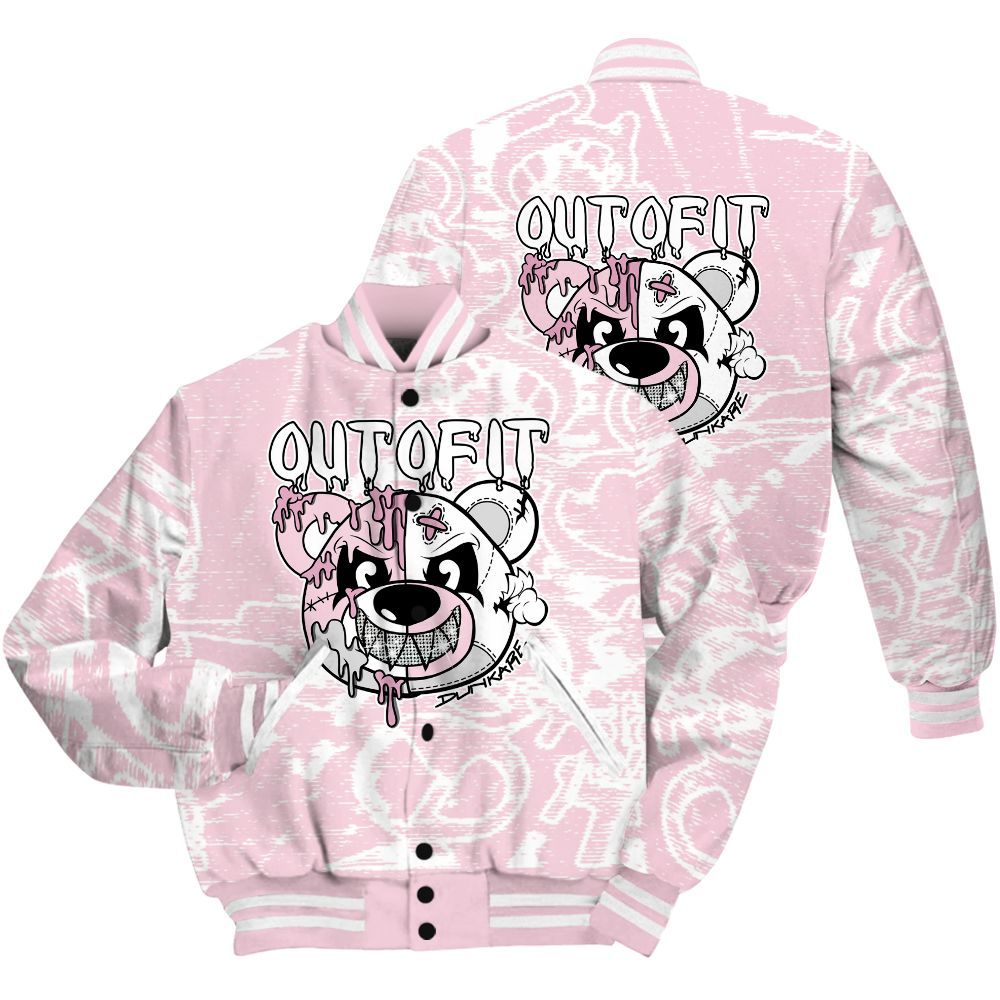 Varsity Jacket To Match Orchid 4s Shirt - Out Of It Bear Avant-Garde All Over Print