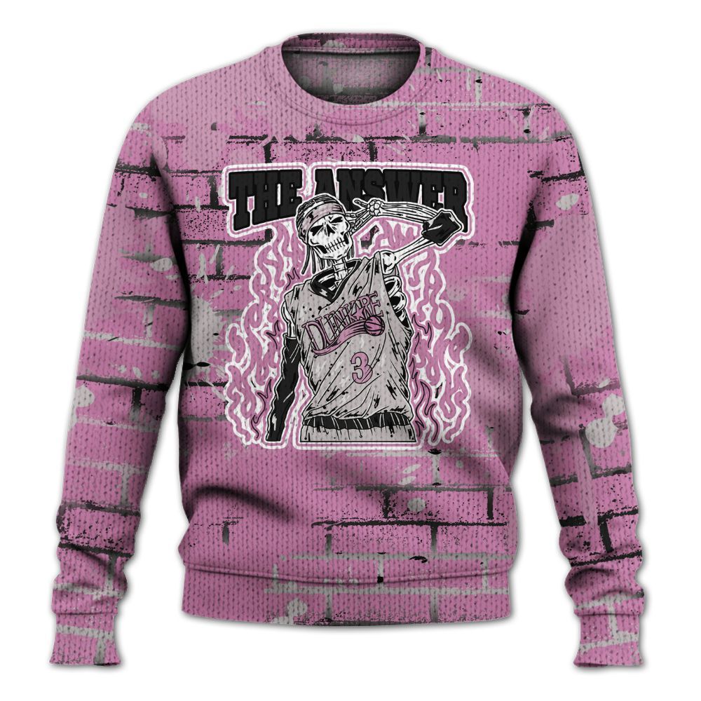 Knitted Sweater To Match Neutral Grey Black White Orchid 4s - Allen Answer Skeleton Brick