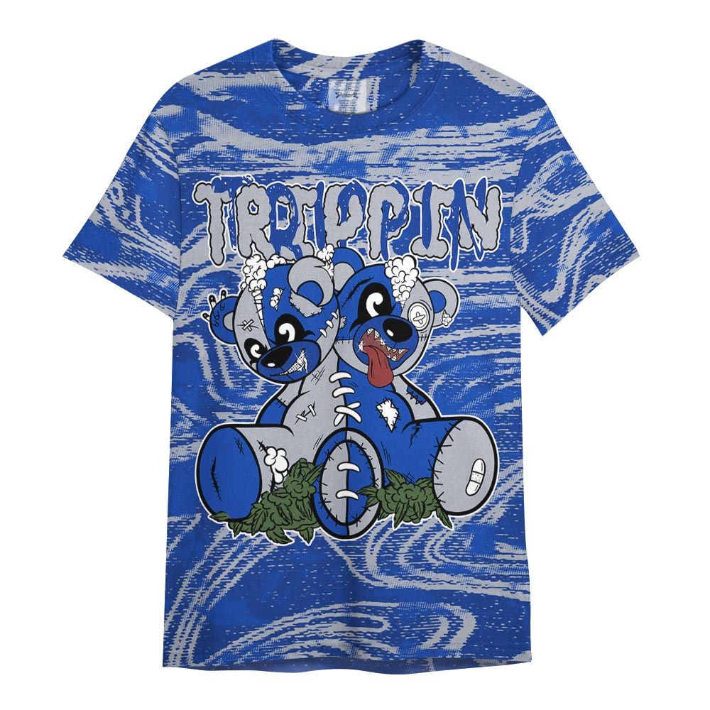 Shirt To Match Air Foamposite One Royal - Trippin Bear Blurry Graphic Shirt Unisex