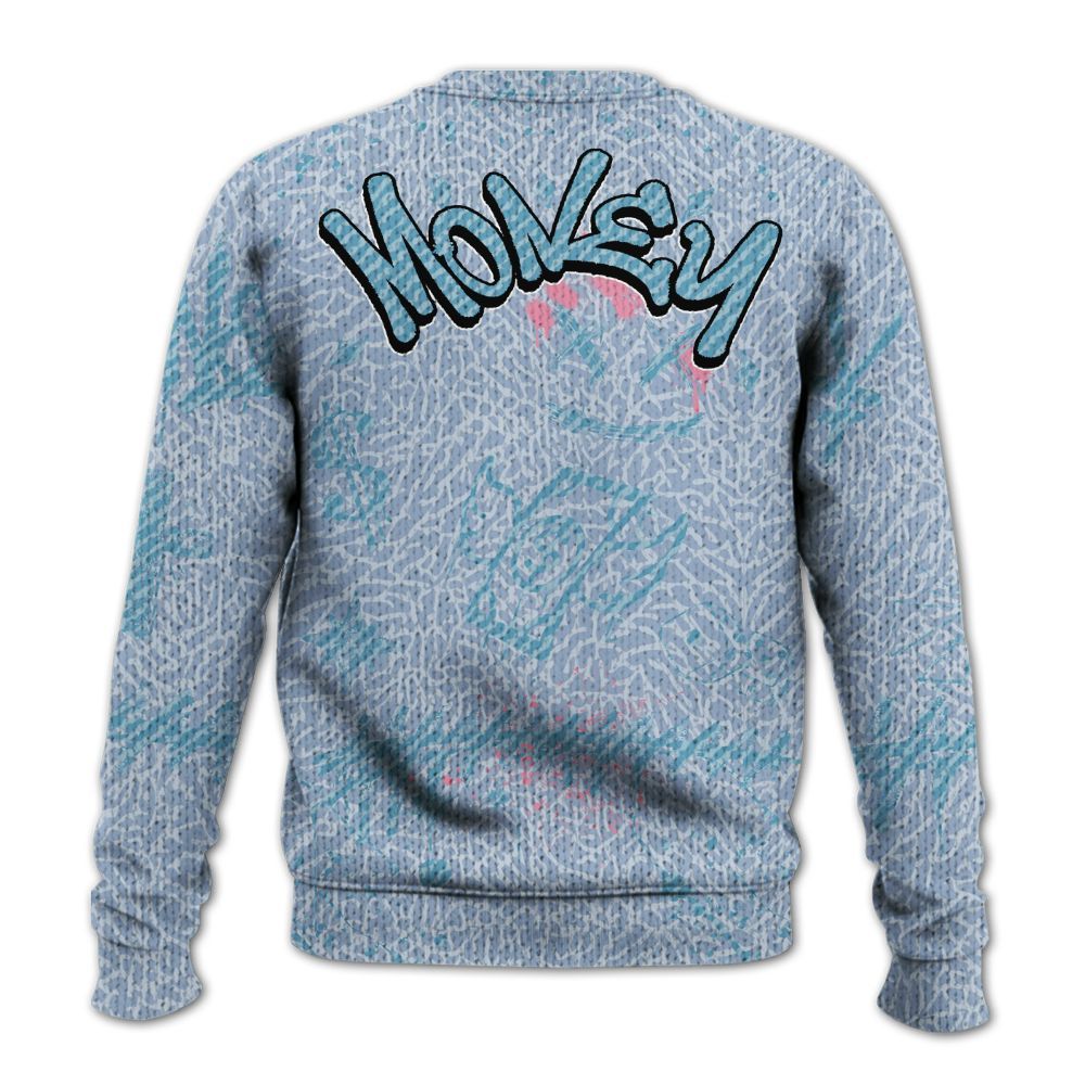 Sweater To Match Denim Pink Glow 3s - Everybody Paid In Full Crayon Graphic