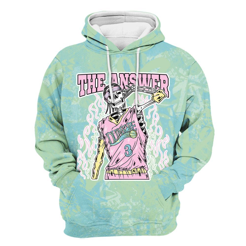 Hoodie To Match SB Dunk Low Visty - Allen Answer Skeleton Heart All Over Print