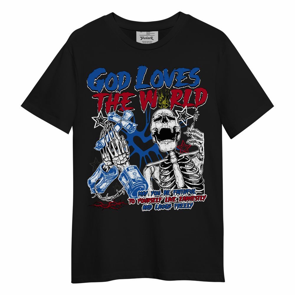 Shirt To Match Air Griffey Max Black Red Navy Blue 1s - God Loves The World Unisex Shirt